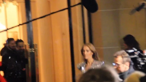 Celine Dion films scenes for L'Oreal advert wearing a sequinned jacket - 2019 Video stock 103673584