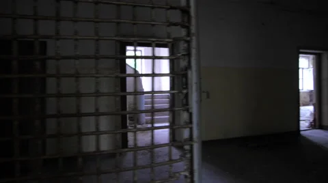 Into a cell of an abandoned building Stock Footage 58931008