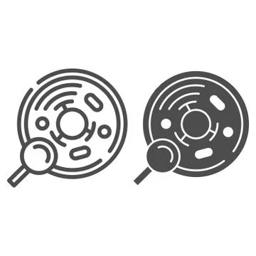 Cell analysis line and solid icon, Medical tests concept, Bacteriological test Stock Illustration