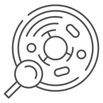Cell analysis thin line icon, Medical tests concept, Bacteriological test sign Stock Illustration