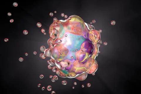 Cell apoptosis illustration Stock Illustration