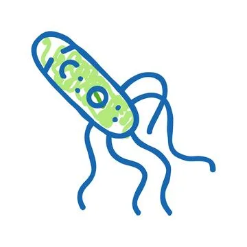 Cell bacteria virus icon doodle illustration Stock Illustration