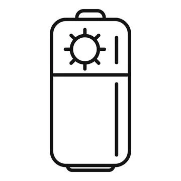Cell battery icon outline vector. Solar panel energy Stock Illustration