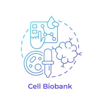 Cell biobanks blue gradient concept icon Stock Illustration