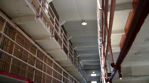 Cell blocks in Alcatraz Stock-Footage 1100949