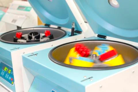 Cell, blood seperation using a centrifuger Stock Photos