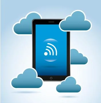 Cell in the clouds over sky background vector illustration Illustrazione stock