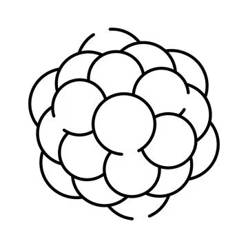 Cell cluster or biological molecular structure icon Stock Illustration