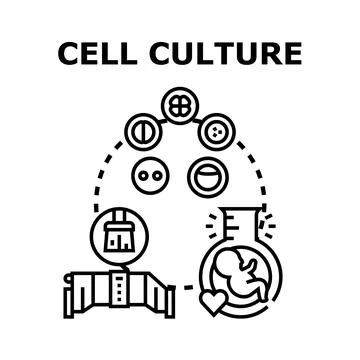 Cell culture concept developing medical science research Stock Illustration