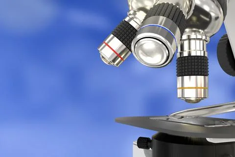 Cell discovery concept, laboratory electronic microscope Stockillustratie