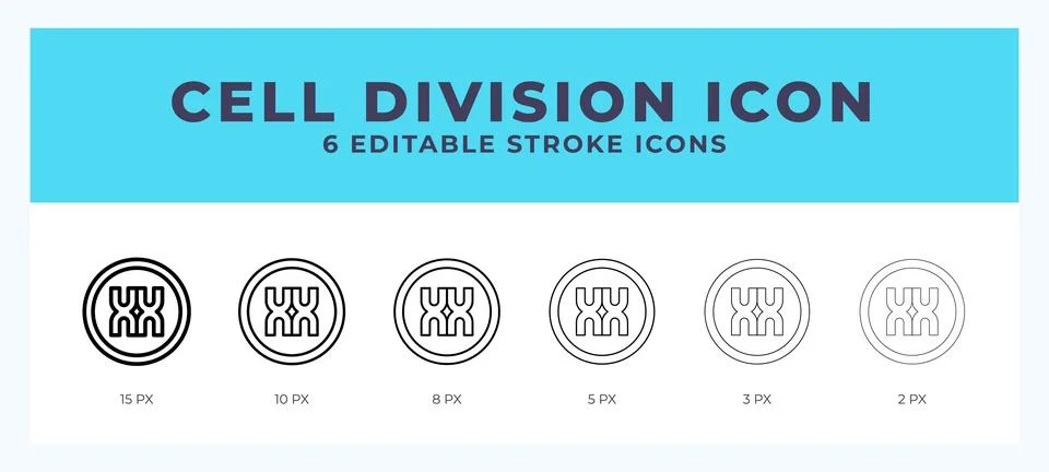 Cell division icon vector for web. And mobile app. Editable stroke outline .. Stock Illustration