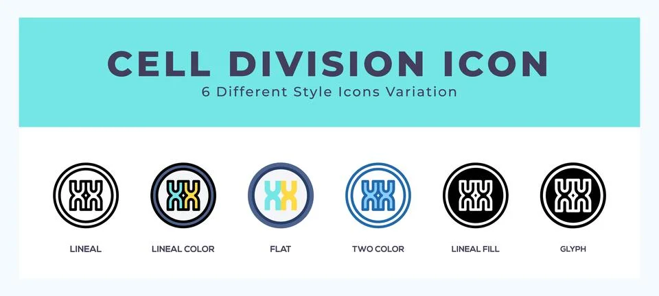 Cell division set of vector icon. For web. and mobile app Stockillustratie