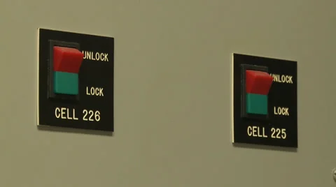 Cell Door Lock Switch Stock Footage 36573798