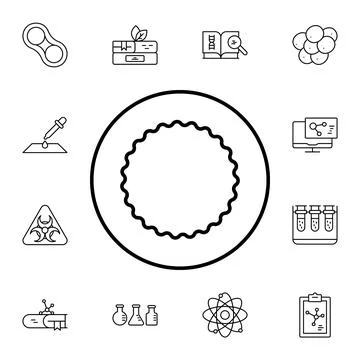 Cell flat vector icon in biology pack Stock Illustration