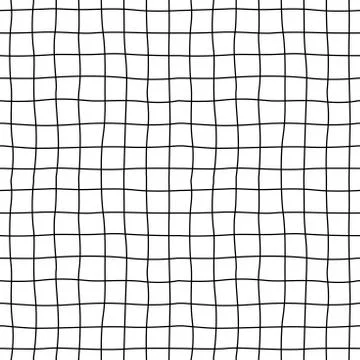 Cell hand drawn. Seamless pattern. Grid of dark lines Stock Illustration