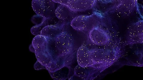 Cell infected with virus particles causing cell death Stock Illustration