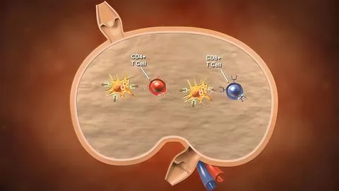 Cell Mediated Induction of Immune Response Stock Illustration