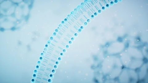 Cell membrane with blue background, 3d rendering. Stock Footage 192512372