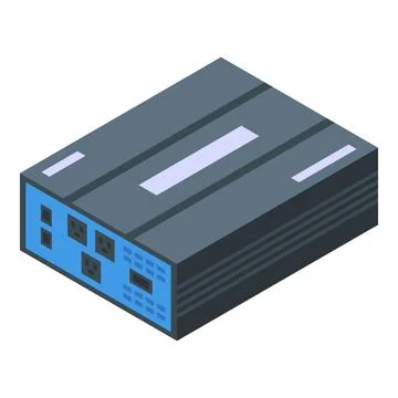 Cell meter inverter icon isometric vector. Source portable Stock Illustration