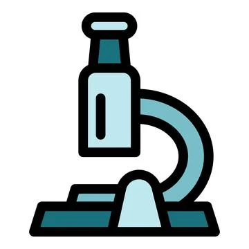 Cell microscope icon, outline style Illustrazione stock