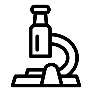 Cell microscope icon, outline style Stock Illustration