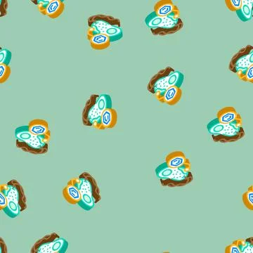 Cell molecular structure isometric icon seamless pattern Stock Illustration