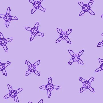 Cell molecular structure line seamless pattern Stock Illustration