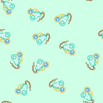 Cell molecular structure vector seamless pattern Illustrazione stock