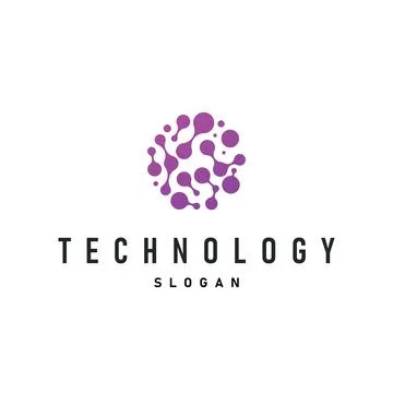 Cell neuron technology logo design illustration data simple abstract modern.. Stock Illustration