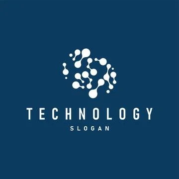 Cell neuron technology logo design illustration data simple abstract modern.. Stock Illustration