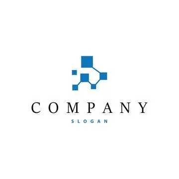 Cell neuron technology logo design illustration data simple abstract modern.. Stock Illustration
