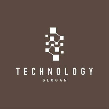 Cell neuron technology logo design illustration data simple abstract modern.. Stock Illustration