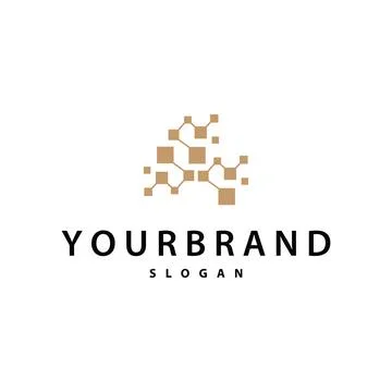 Cell neuron technology logo design illustration data simple abstract modern.. Stock Illustration