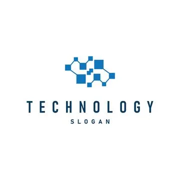 Cell neuron technology logo design illustration data simple abstract modern.. Stock Illustration