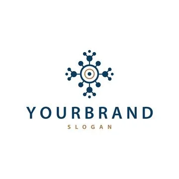 Cell neuron technology logo design illustration data simple abstract modern.. Stock Illustration