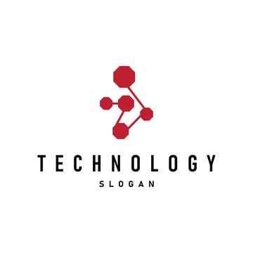 Cell neuron technology logo design illustration data simple abstract modern.. Stock Illustration