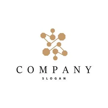 Cell neuron technology logo design illustration data simple abstract modern.. Stock Illustration