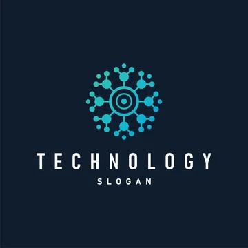 Cell neuron technology logo design illustration data simple abstract modern.. Stock Illustration