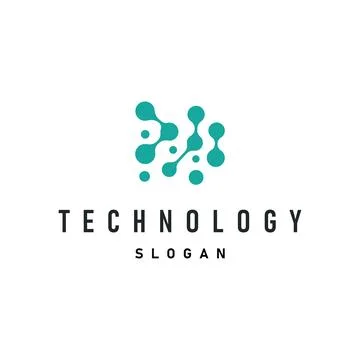 Cell neuron technology logo design illustration data simple abstract modern.. Stock Illustration