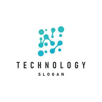 Cell neuron technology logo design illustration data simple abstract modern.. Stock Illustration