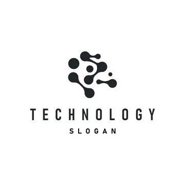 Cell neuron technology logo design illustration data simple abstract modern.. Stock Illustration