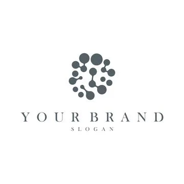 Cell neuron technology logo design illustration data simple abstract modern.. Stock Illustration