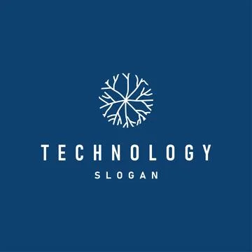 Cell neuron technology logo design illustration data simple abstract modern.. Stock Illustration