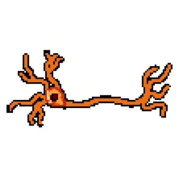 Cell neurons pixel art vector illustration 스톡 일러스트