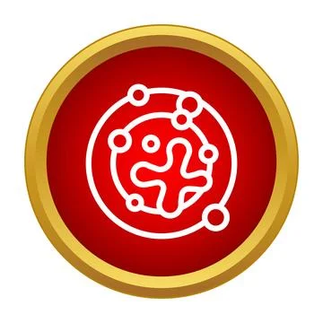 Cell or molecule structure icon button Stockillustratie