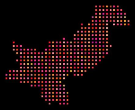 Cell Pakistan Map Stock Illustration