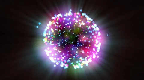 Cell particle light ray, illustration render Stock Illustration