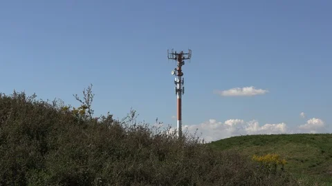 Cell phone and data communications systems broadcast radio tower Stock Footage 95163677
