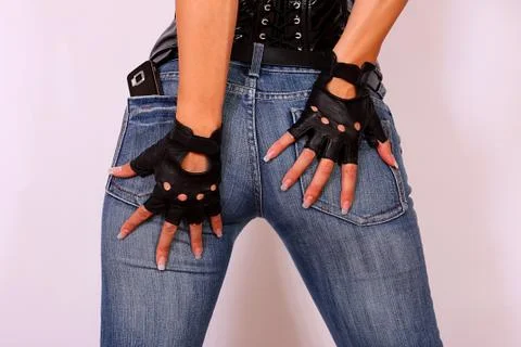 Cell phone in back pocket Stock Photos