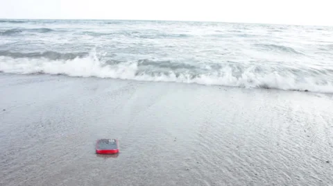 Cell Phone on Beach 2 Stock Footage 58836795